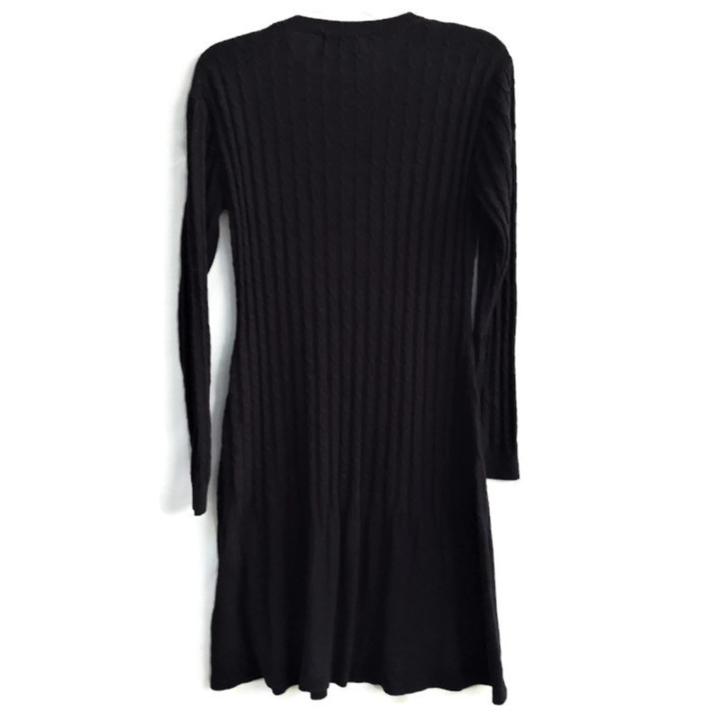 Casual Corner Annex Black Cable Knit Sweater Dress Vintage Office S - Picture 3 of 5